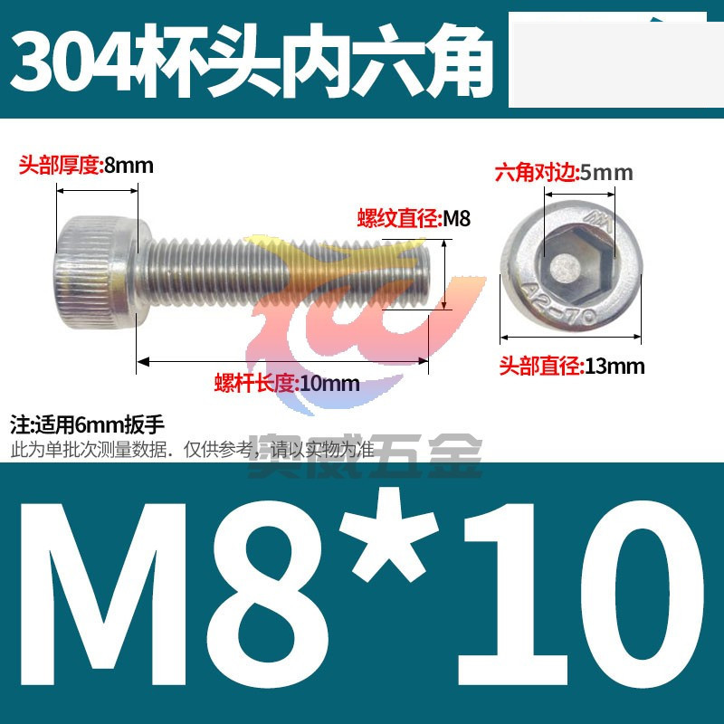 304ステンレス鋼六角穴付きネジカップヘッドDIN912円筒頭精密M1.4M1.6M2M2.5M3M4M5