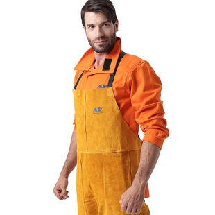 Youmeng AP-2236 golden yellow pants for welding and welding work pants cowhide material wear-resistant thermal insulation trousers