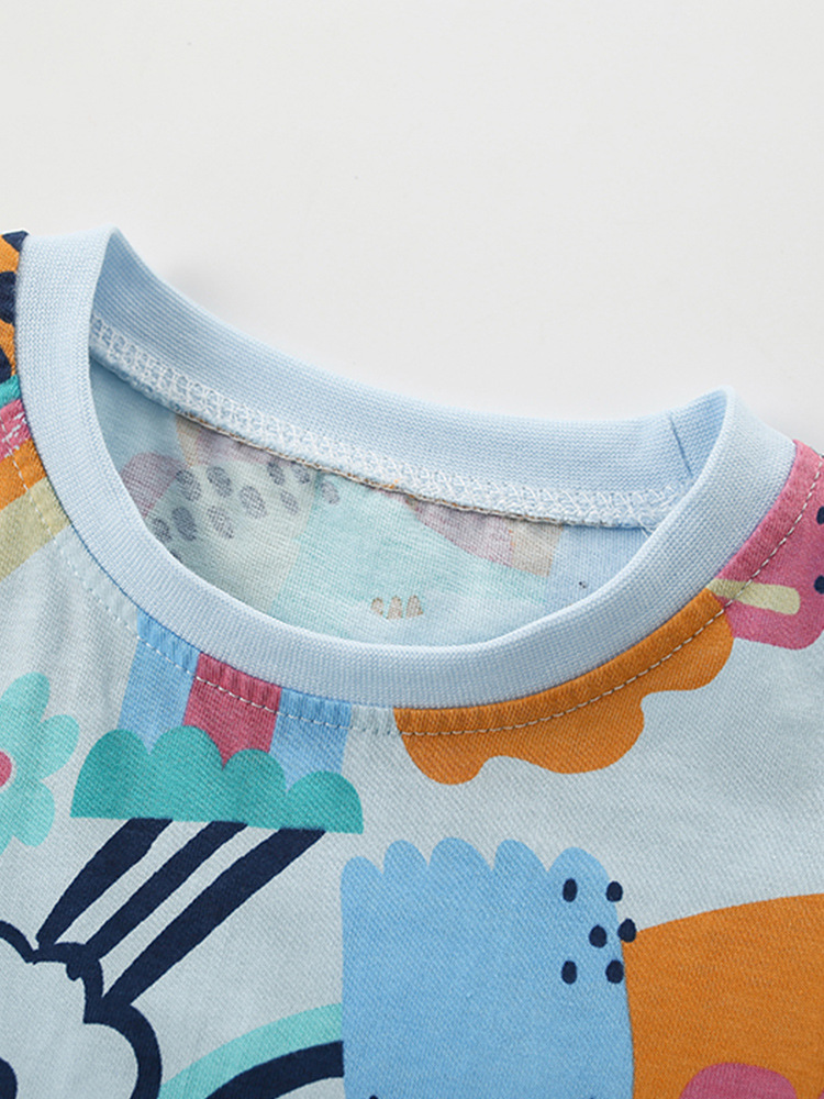Malwee niños de manga corta ropa de verano nueva camiseta europea y americana para niños pequeños cuello redondo casual impresión guapo chaqueta infantil