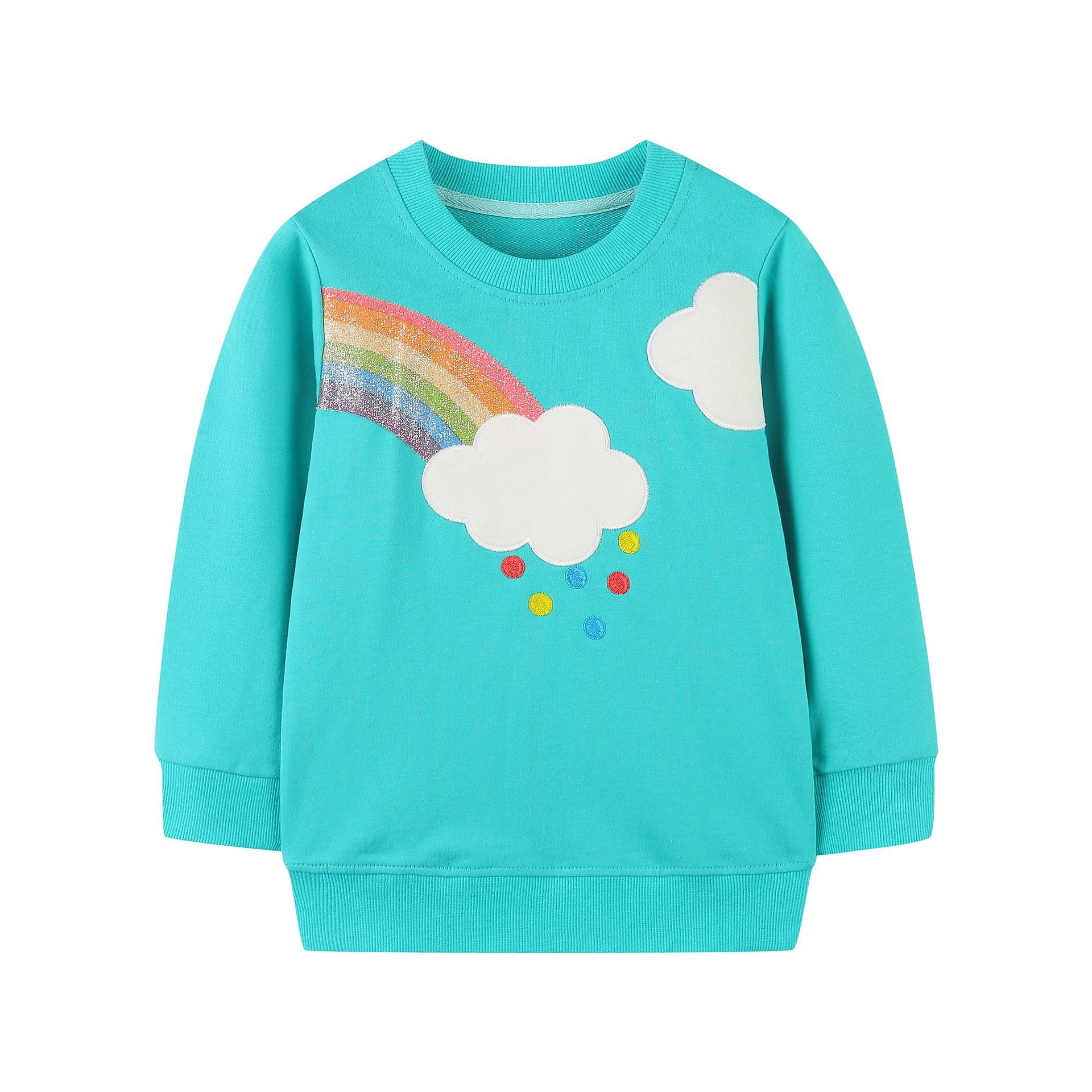 Suministro transfronterizo de sudaderas nuevas de otoño para niñas, estilo europeo y americano, jerseys bordados de manga larga para niños pequeños, dropshipping de una sola pieza