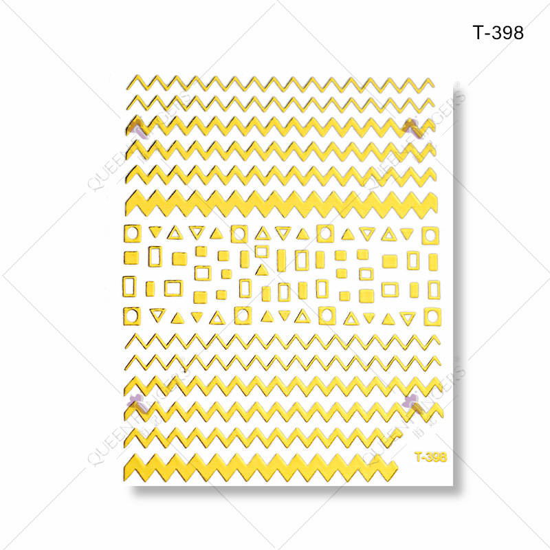 Dedo bowknot diamante bronceado DIY pasta de uñas gato línea geométrica buey Año Nuevo serie manicura pegatinas