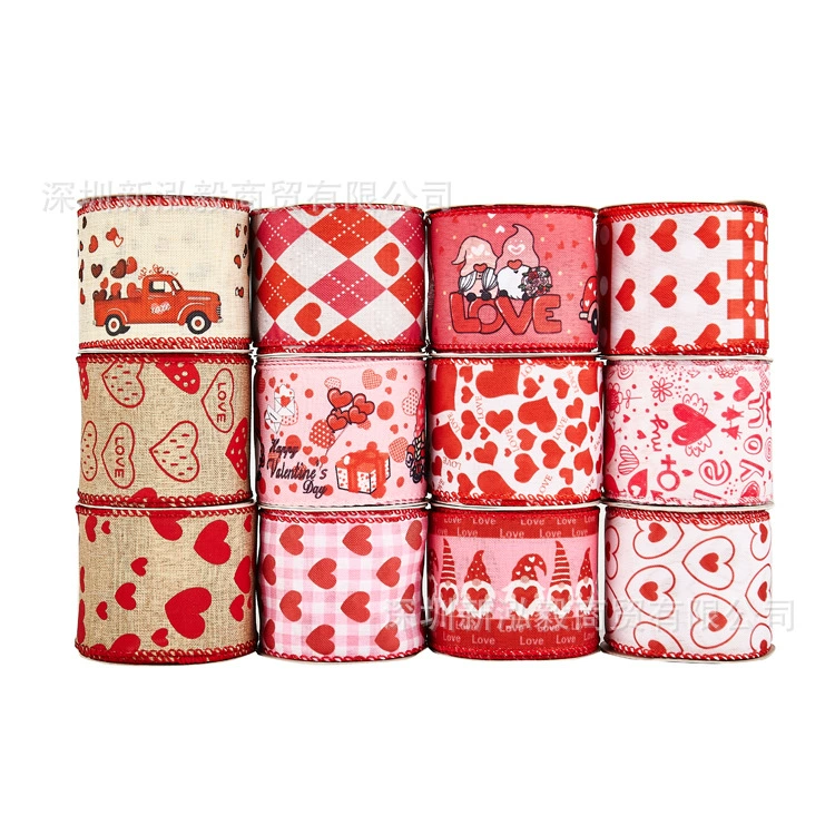 День Святого Валентина проволока лента DIY Красная любовь лента лук Свадьба Tanabata Подарочная упаковка лента