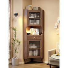 实木三角形转角柜墙角柜沙发边拐角靠墙小型置物架客厅餐边柜酒柜