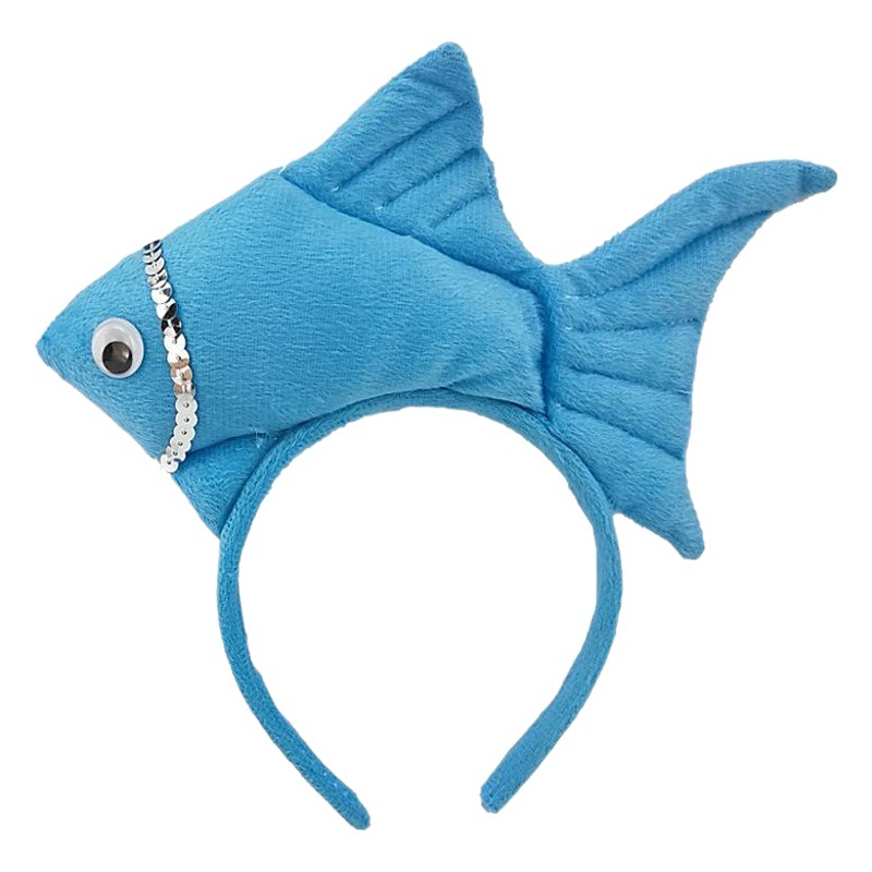 Wansheng rendimiento de la etapa tocado suministros de juego de Navidad peces animales diadema Vida Marina Goldfish diadema