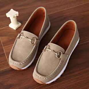 Cross-border foreign trade plus size shoes women 2025 spring and autumn new metal chain flat anti-slip casual loafers wholesale