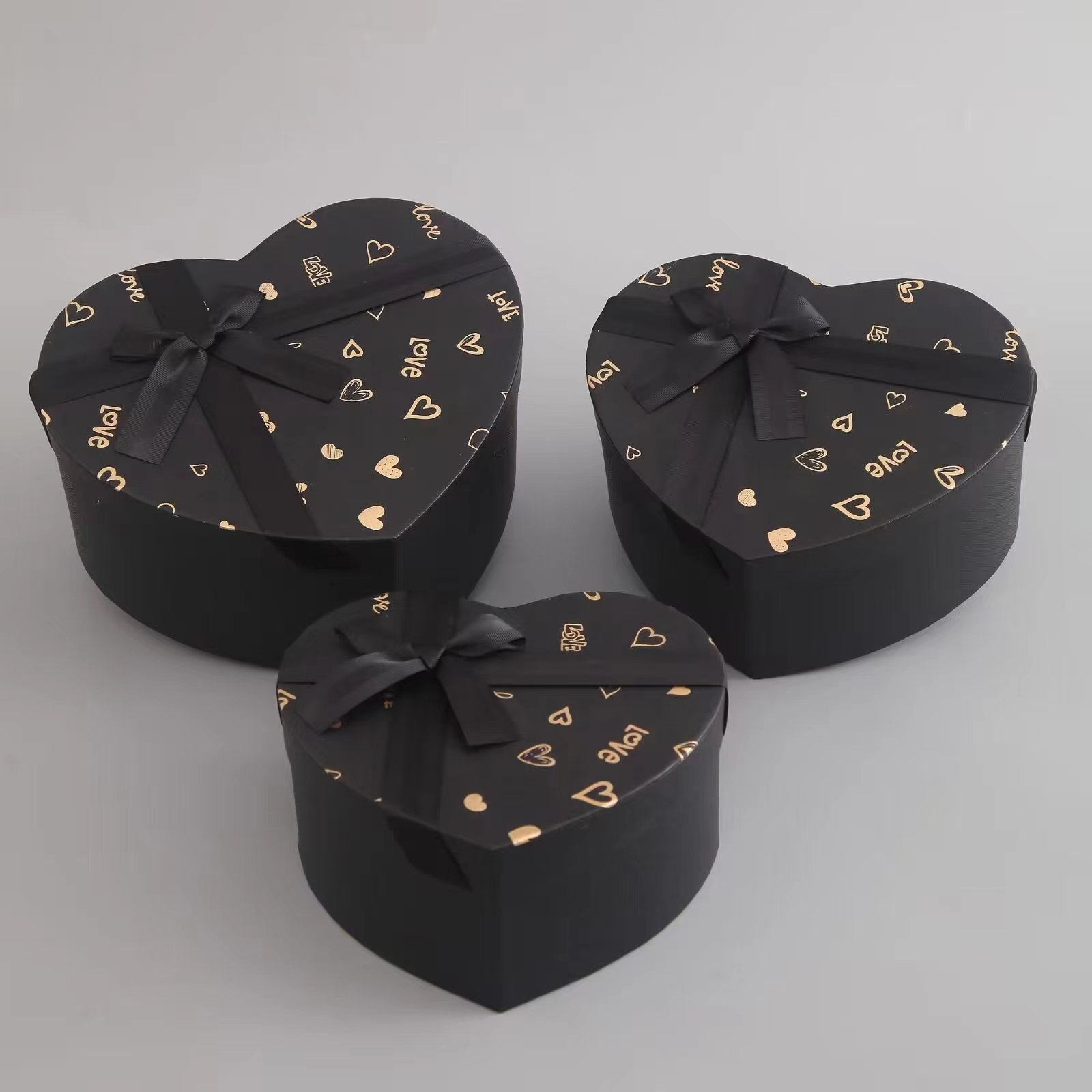 Nuevo estilo bowknot love caja de regalo de embalaje caja de flores en forma de corazón cubierta del cielo caja de regalo de cumpleaños de Tanabata de Navidad