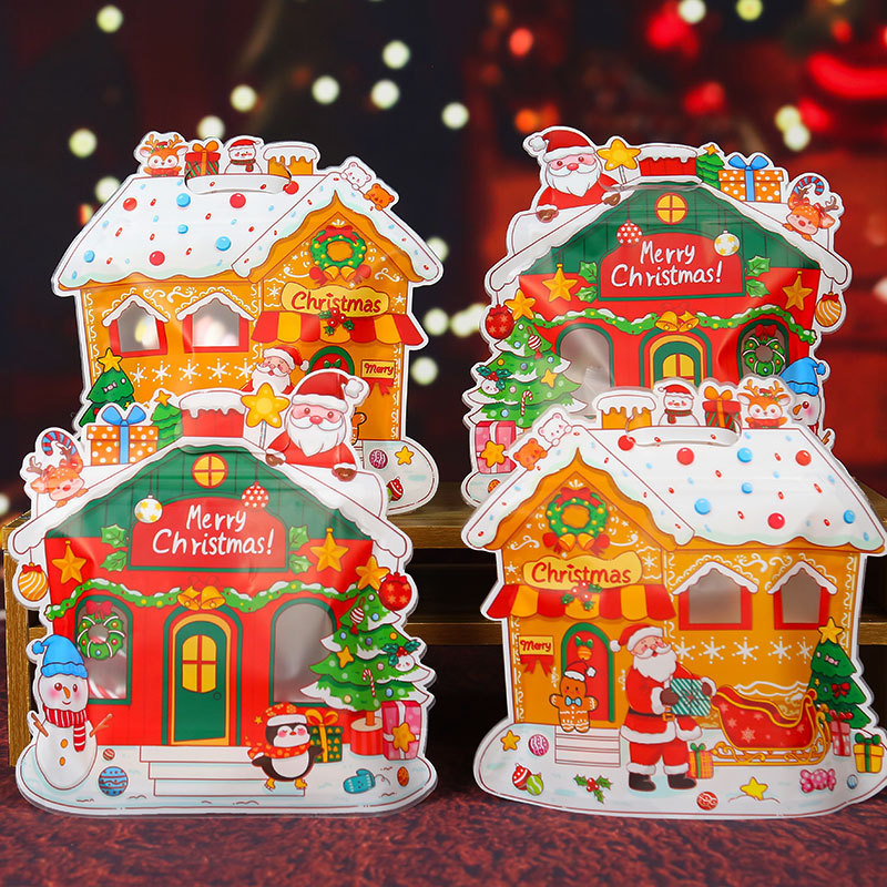 2025 New Christmas Candy and Cookie Packaging Bags Gift Bags Christmas Children's Cartoon Ziplock Bags Gift Bags