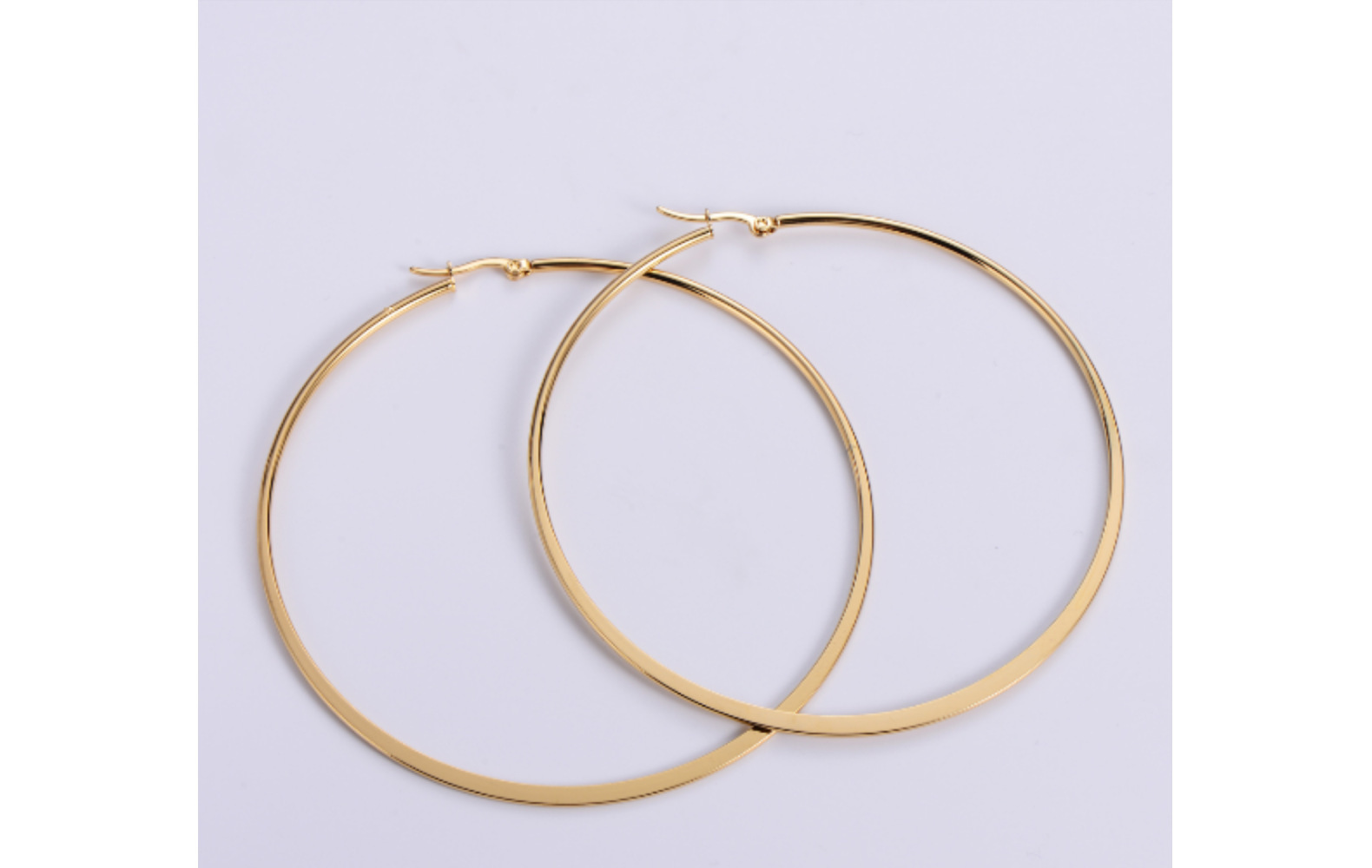 1 Pair Simple Style Solid Color Plating Stainless Steel Hoop Earrings display picture 3