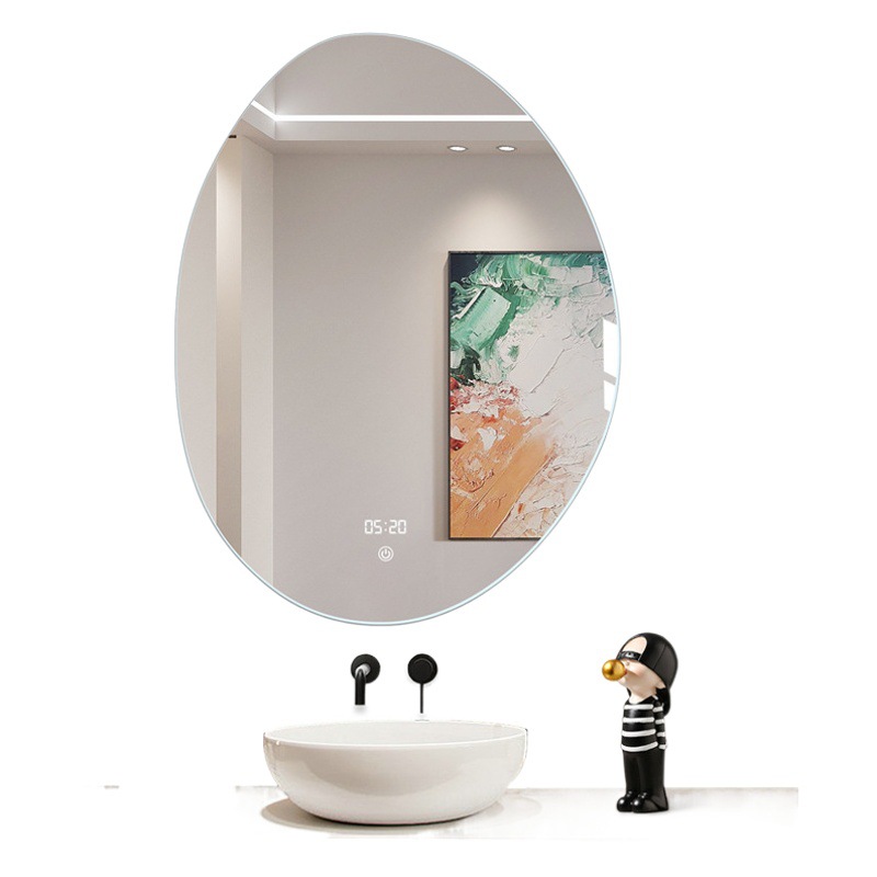 BOLEN Berron de forma especial oval Hotel baño tocador hogar pared colgante LED inteligente espejo de baño con luz