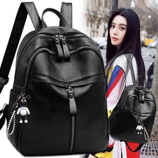 (Cross-border trading), polyurethane backpack, shoulder bag, capacious trend solid color school bag, Korean style