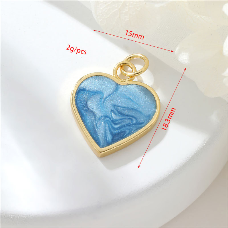 5g Weight Pendant Jewelry Making Type DIY Jewelry Accessories Classification 1 Piece Quantity Copper Material Heart Shape Pattern Enamel Design Sweet, Simple Style Style 1 Piece Copper Heart Shape Pendant 无