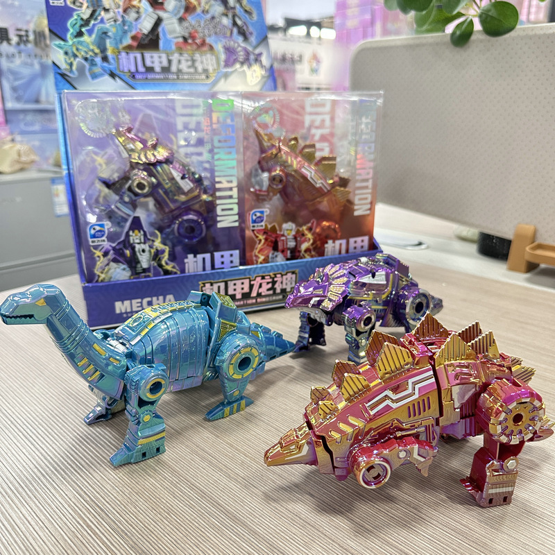 6 パック模擬恐竜トランスフォーマーメカロボット男の子子供のおもちゃ入学ギフトナイトマーケットの屋台|undefined