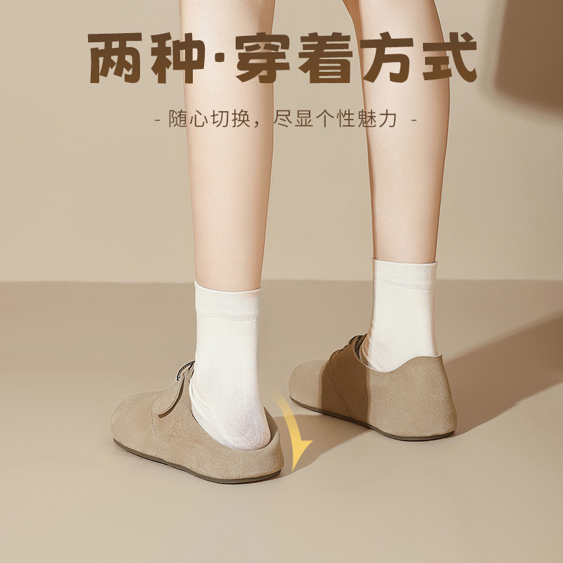 Zapatos de Dengbocken para mujeres 2024 nuevo otoño casual con lazos planos con un zapato de sola sola suave para viajar