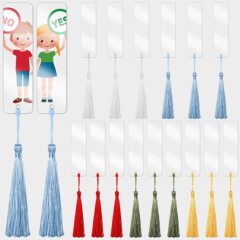 空白アクリルブックマークDIY未完成長方形空白カラータッセル看板パーティー装飾