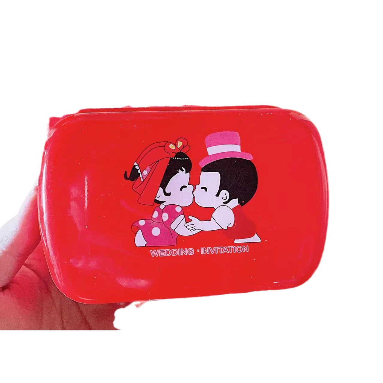 Directo de fábrica Caja de jabón feliz rojo caja de jabón de plástico con tapa suministros de baño de cocina boda caja de jabón