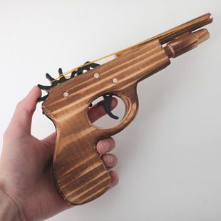 Wooden Toy Gun Kidsren's Traditional Nostalgic Battle Game Boy Birthday Gift Educational Rubber Band Wooden Gun