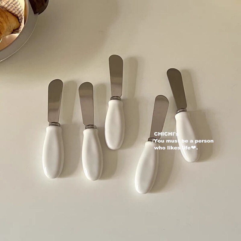 ins white ceramic handle butter knife high-looking stainless steel butter knife butter knife bread toast jam spatula
