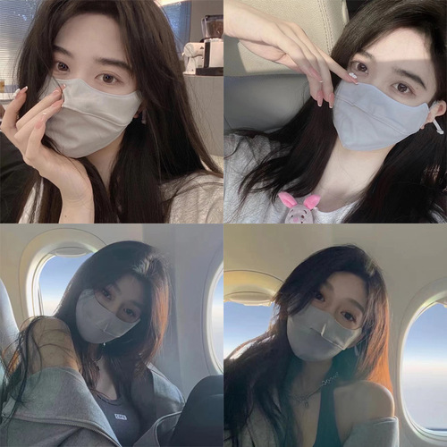 UV Face Mask Cooling Sunscreen for Women Summer Ice Silk Breathable Face Cover Sun Protection Anti-Ultraviolet Thin Model