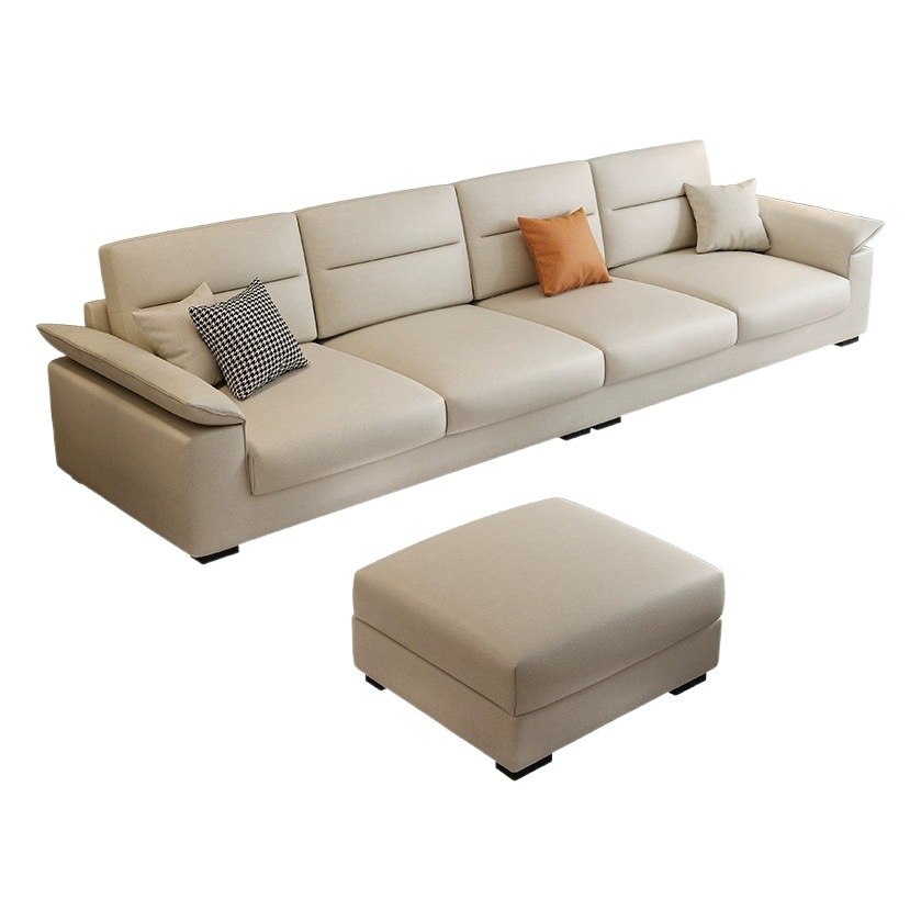 Sofá de tela estilo nórdico para apartamentos pequeños, combinación de chaise longue de tela tecnológica de alta gama para casas de alquiler.