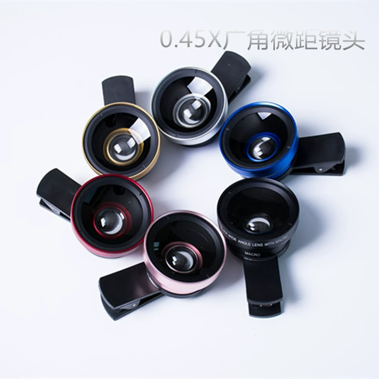 Мобильный объектив от производителя: широкоугольный объектив 0.45X, макрообъектив 15X, внешний объектив для мобильного телефона, высокое разрешение, без искажений