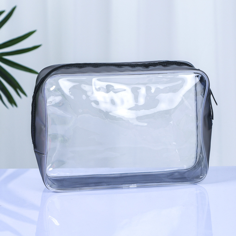 Bolsa de lavado de viaje de cuatro piezas Bolsa de cosméticos de PVC engrosada Bolsa de almacenamiento con cremallera impermeable y a prueba de polvo de gran capacidad image 8