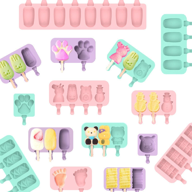 Фабрика в наличии домашнее мультяшное мороженое палочка форма для мороженого Diy New с крышкой 3 даже силиконовая форма для мороженого