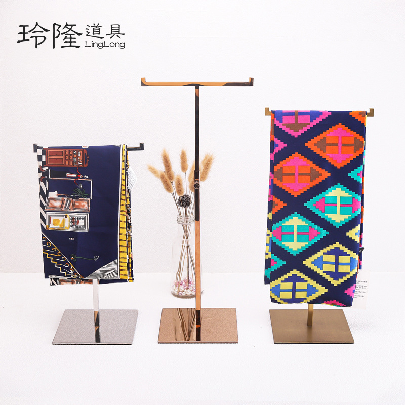 T型丝巾架包包展示架不锈钢挂包架子撑挂架服装陈列道具跨境