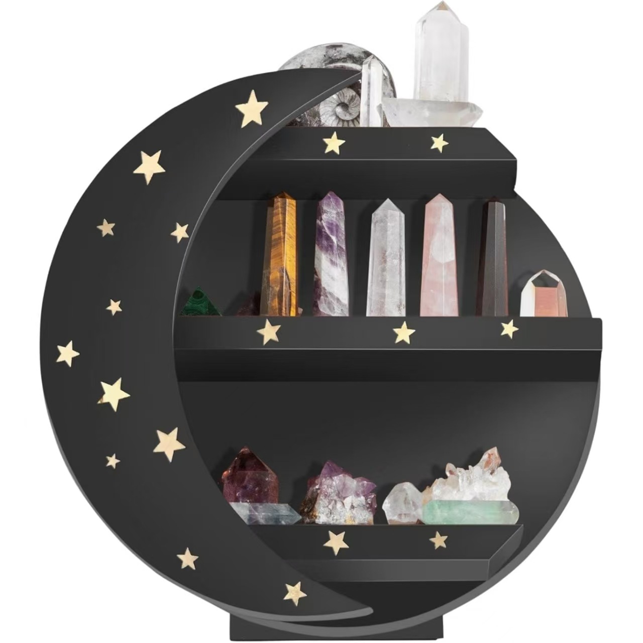 跨境月亮水晶支架置物架手工展示架家居花架家具工艺品礼物A25