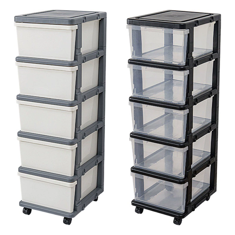 Прозрачный Бытовой Этаж Тип Комбинация Ящик Шкаф Подвижный пластиковый ящик с ящиком для хранения колес