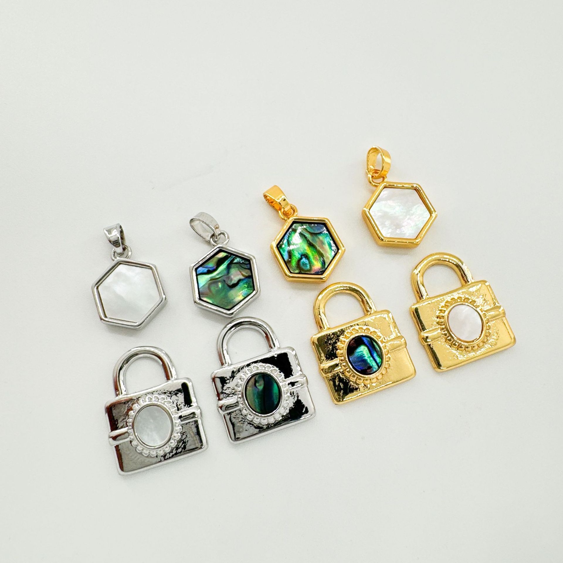 DIY Jewelry Accessories Classification 1 Piece Copper Shell Color Block Pendant
