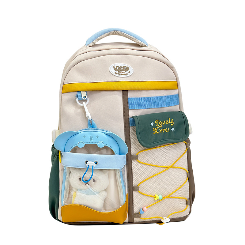 Mochila escolar japonesa hermosa bolsas de dolor de estudiantes de alto valor de la moda dulce mochila de la escuela secundaria color contrastante mochila universitaria