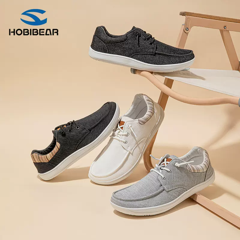 HOBIBEAR跨境大码男鞋韩版休闲乐福鞋透气轻便运动鞋轻帆布鞋代发