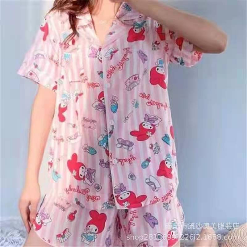 Tailandia Pijamas de las mujeres del sudeste asiático pantalones cortos de manga corta transfronteriza verano ropa para el hogar ins estilo coreano traje de dos piezas