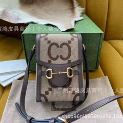 外国貿易の新型ダブルG馬の肩書きはミニの女性のショルダーバッグの斜めなショルダーバッグの復古風の小さい方のカバンの縦型の携帯電話のカバンを掛けます。