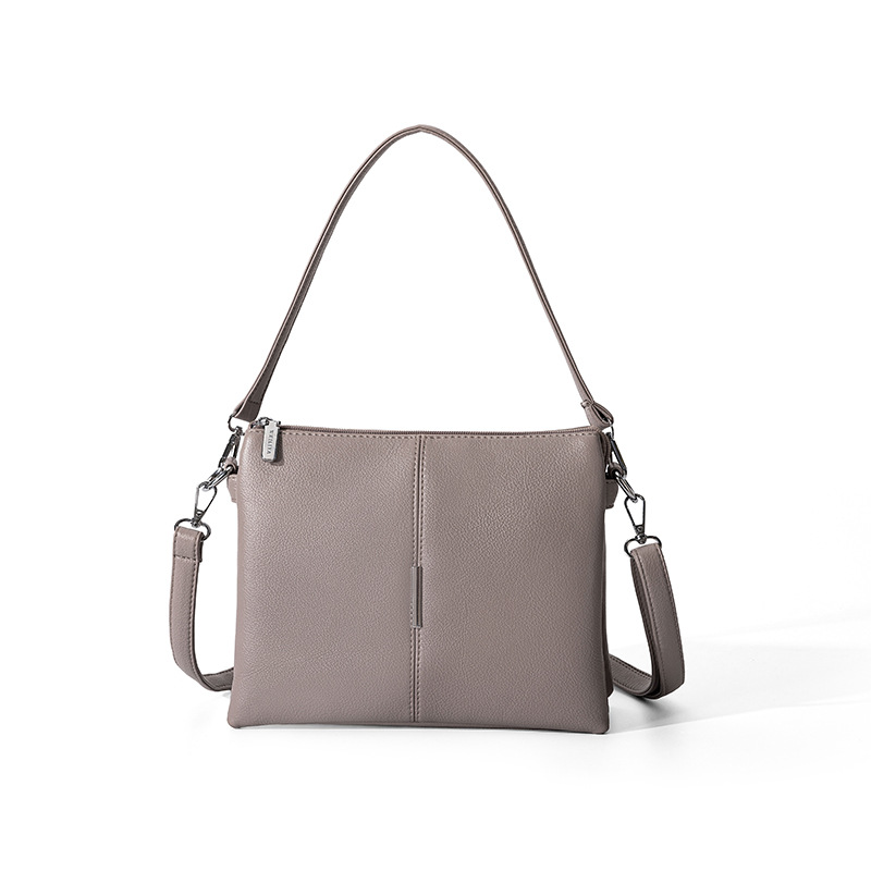 Bolso transfronterizo de gran capacidad, bolso de hombro de mujer, bolso de mano, bolso de brazo con cremallera cuadrada de tres capas de cuero PU image 14