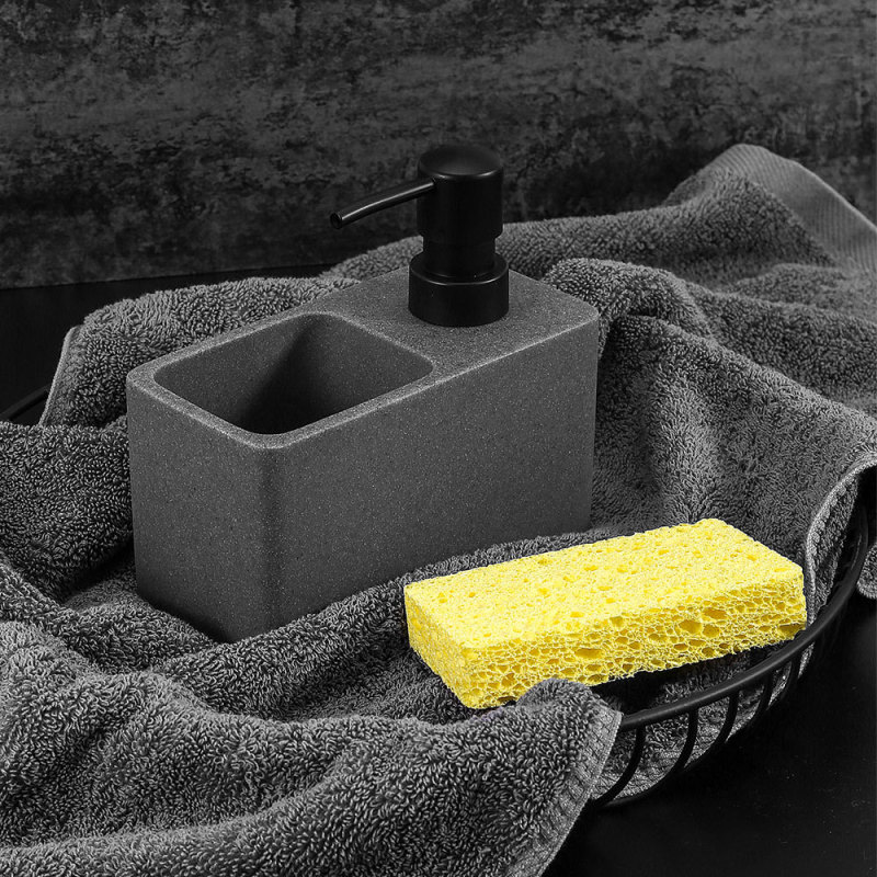 ホームキッチン食器用洗剤プレスボトルバスルームハンドローションボトルソープディスペンサークリーニングスポンジ収納ボックス付き|undefined