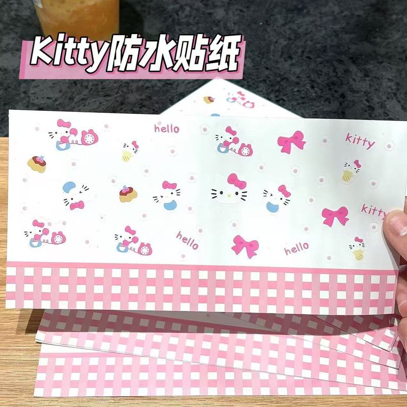 昔ながらのハローキティウォーターカップ防水ステッカーかわいい漫画フラットステッカー防水と耐傷性携帯電話コンピュータ装飾|undefined