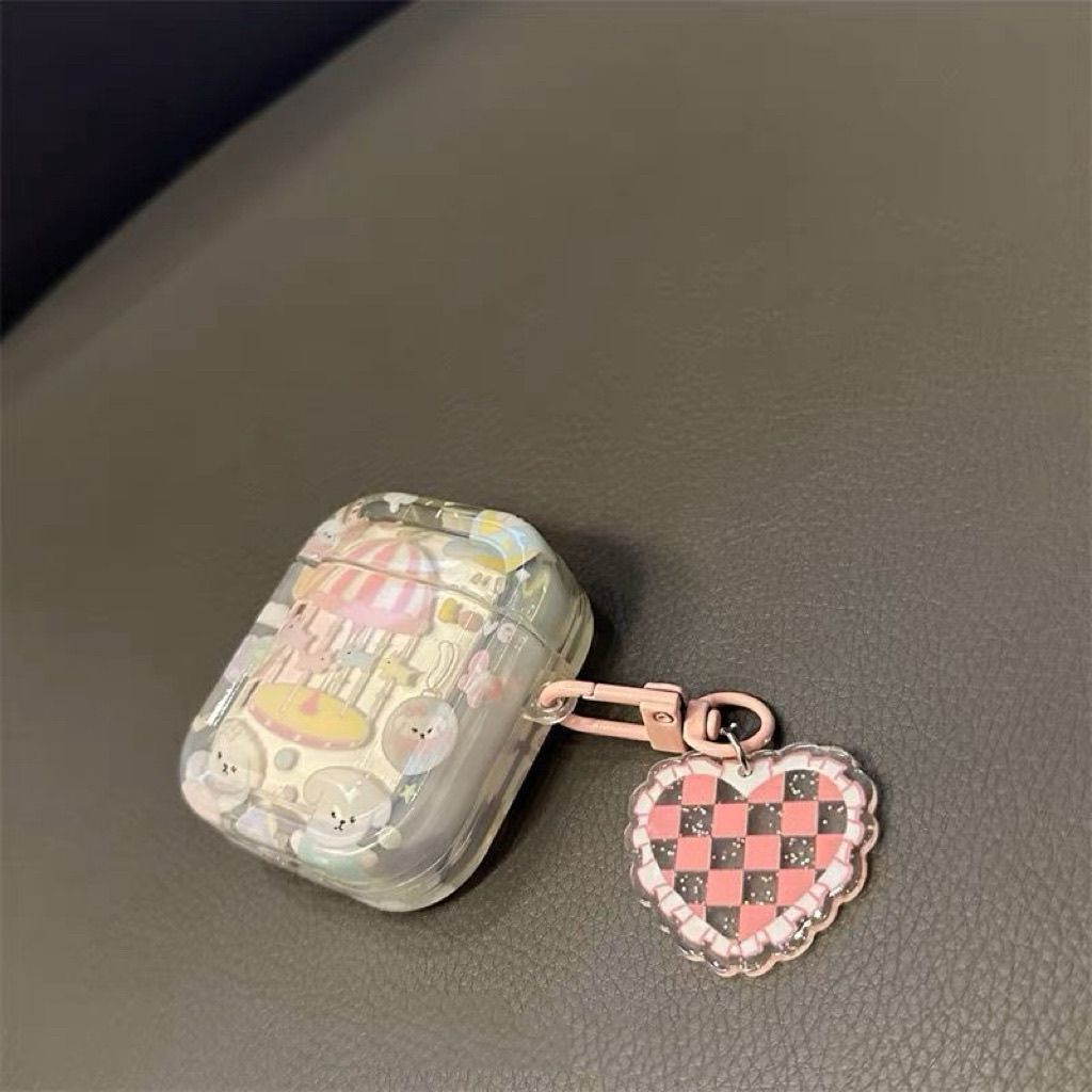 Carrusel de corazón de una niña para AirPodPro3 Apple estuche Bluetooth AirPods4 estuche de auriculares 2 generación image 3