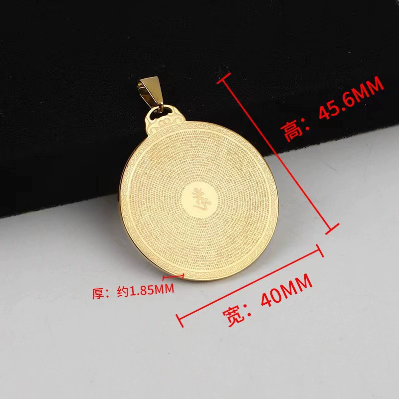 Титановая сталь большая гофрированная заклинание подвеска национальный ветер ожерелье мужчины ретро подвеска женские украшения 18k позолота не выцветает