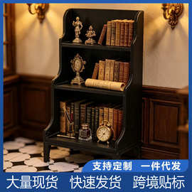 跨境新品3D打印三层书柜置物柜厨房餐边柜娃娃屋配件装饰拍摄道具
