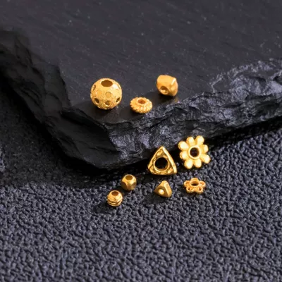 24K Gold Personalized Spacer Beads — Zərgərlik ara hissələri