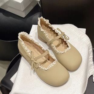 Japanese-Style Jk Cute Bowknot Round-Toe Lolita Small Leather Shoes for Women 2025 Summer New Style with Dress Mary Jane Shoes