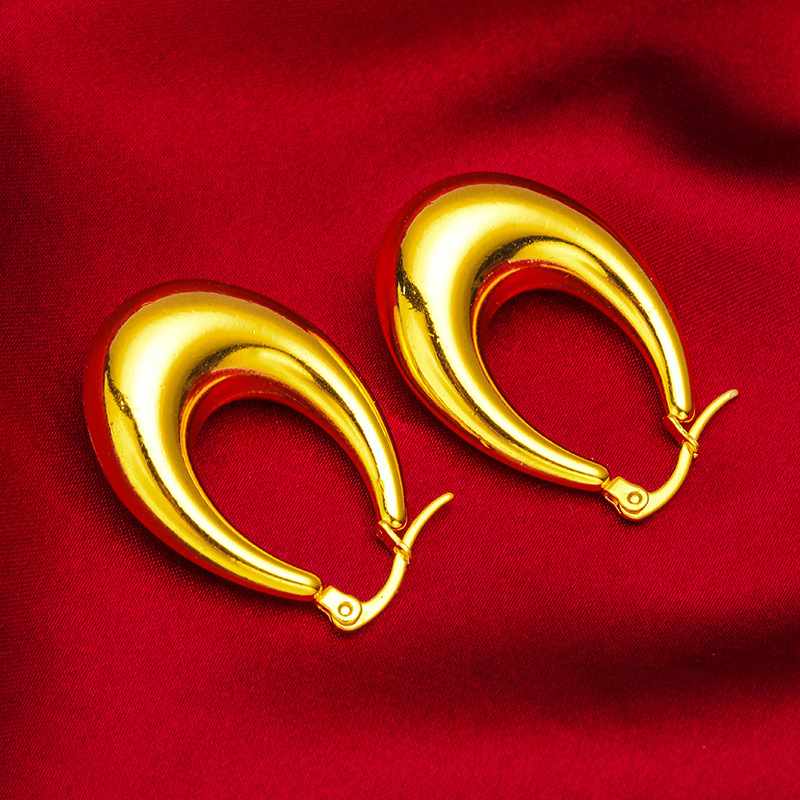 Unisex Gioielli Moda orecchini in oro gioielli per le orecchie orecchini cavi_voghion.com