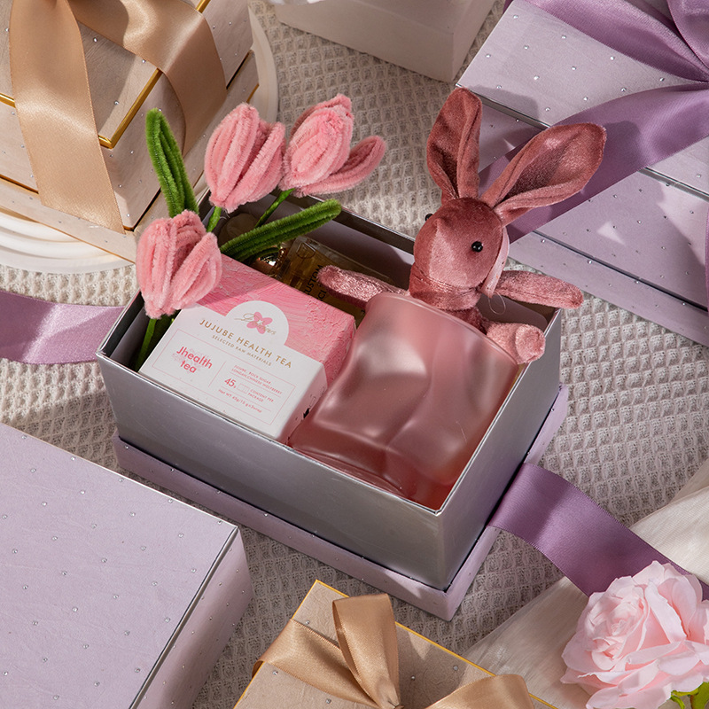 Caja de regalo de cumpleaños, dama de honor, caja de regalo de terciopelo, caja de regalo de boda de gran capacidad, caja de regalo vacía