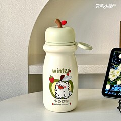 ins新款简约小众学生保温杯316不锈钢女生高颜值卡通儿童便携水杯