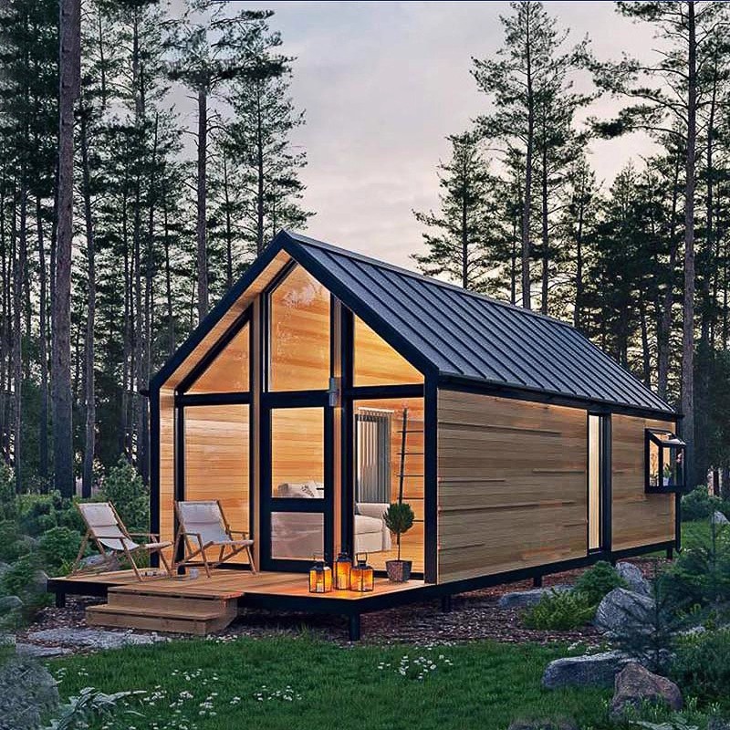 Triángulo red red chalet camping al aire libre alojamiento residencial casa de madera maciza patio móvil bosque resort hotel