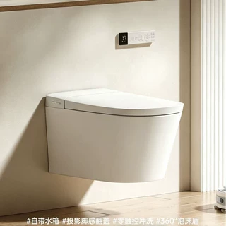 跨境英文版壁挂式智能马桶全自动 入墙挂壁电动坐便定制插头俄文