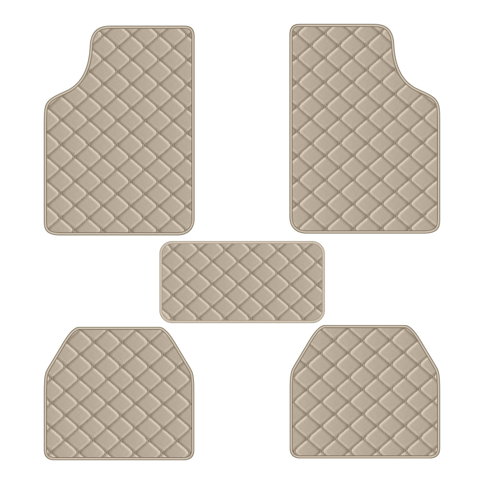 Temu Cross-Border Exclusive Supply from Manufacturers, In-Stock Special Printed Checkerboard Pattern Universal Car Floor Mats Five-Piece Set, Wear-Resistant and Non-Slip
