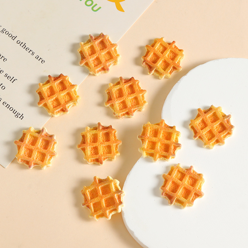 模擬ミニチュアワッフル食品おもちゃ樹脂小物アクセサリー diy クリーム接着剤カップ冷蔵庫マグネット下駄バックルアクセサリー|undefined