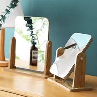 Wooden rotating table dressing table, retro mirror, internet celebrity
